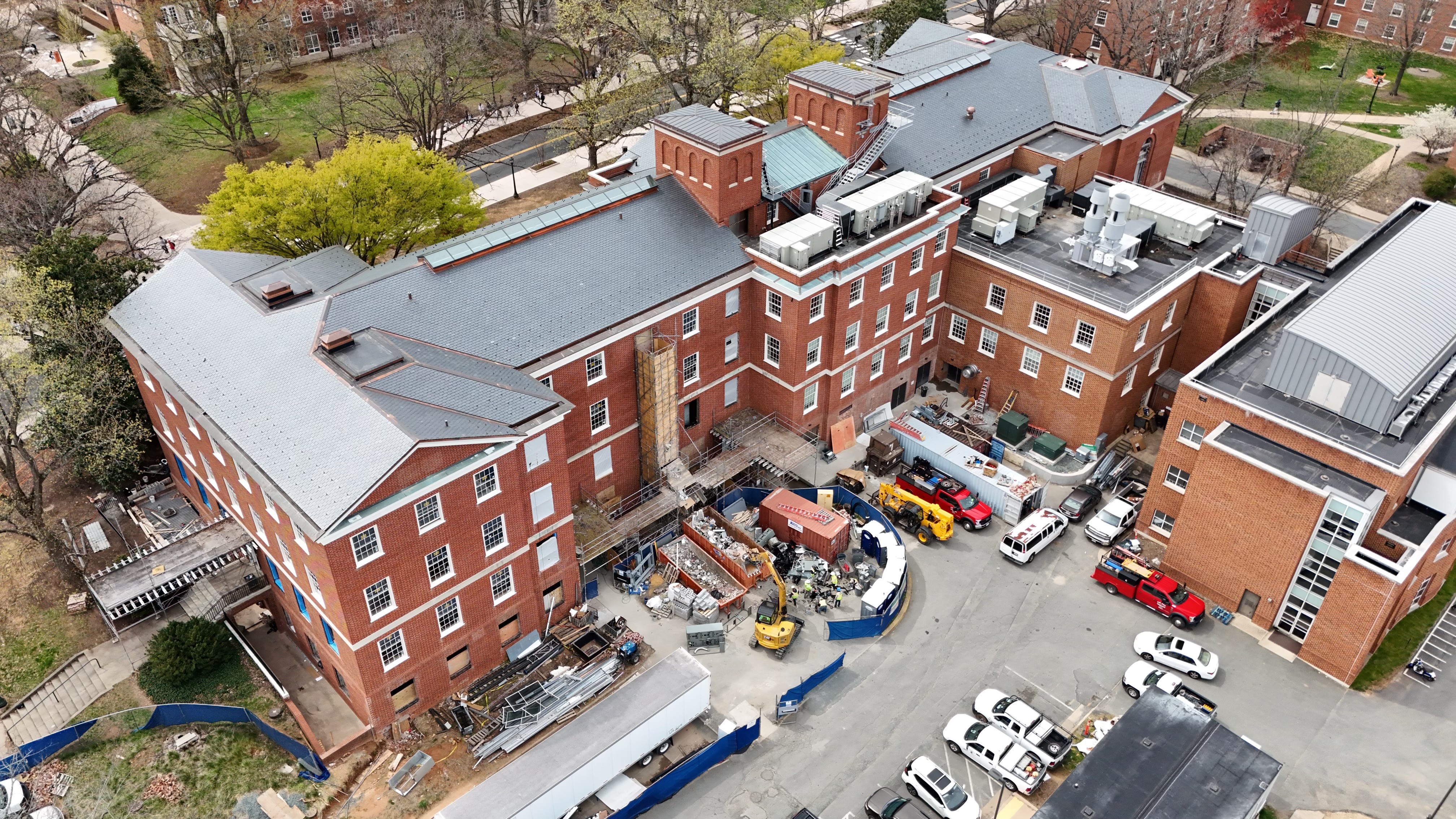 drone university of virginia physics building renovation jamerson lewis construction charlottesville lynchburg