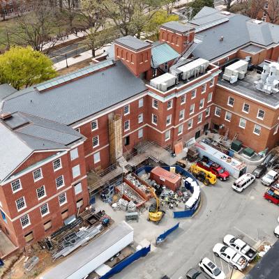 drone university of virginia physics building renovation jamerson lewis construction charlottesville lynchburg