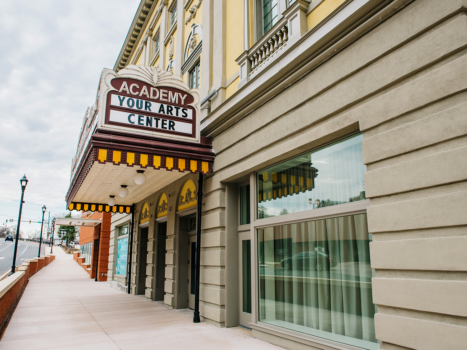 Academy center for the arts outside signage historic restoration by jamerson lewis construction