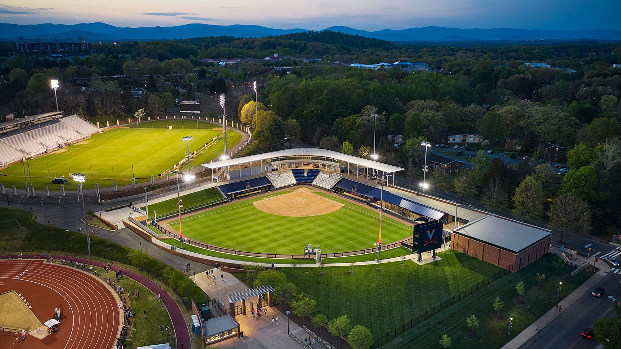 uva palmer park drone shot jamerson lewis construction project